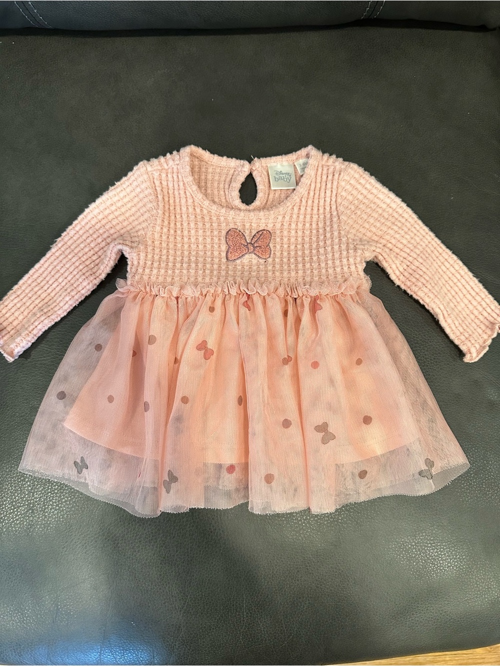 Disney Baby Pink Knit & Tulle Butterfly Dress